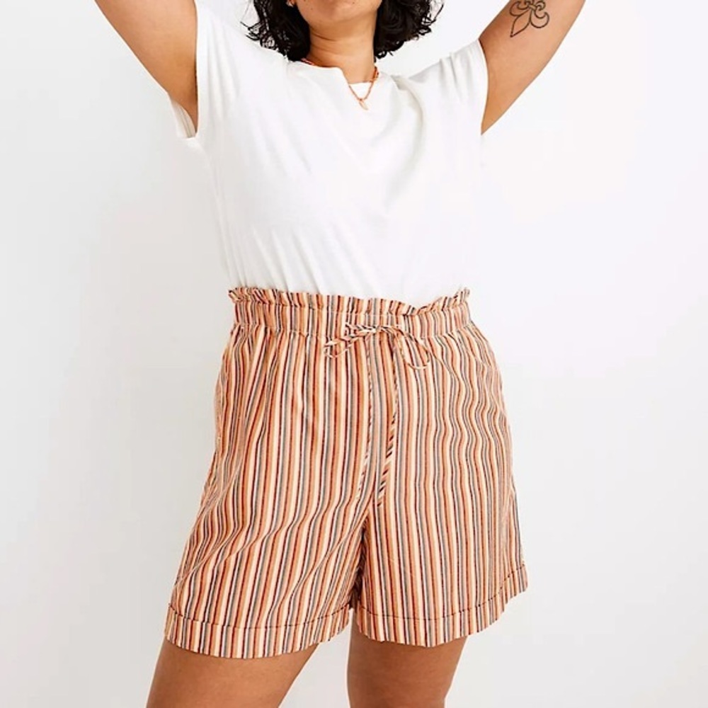 NWT Madewell Rainbow High Rise Paperbag Shorts